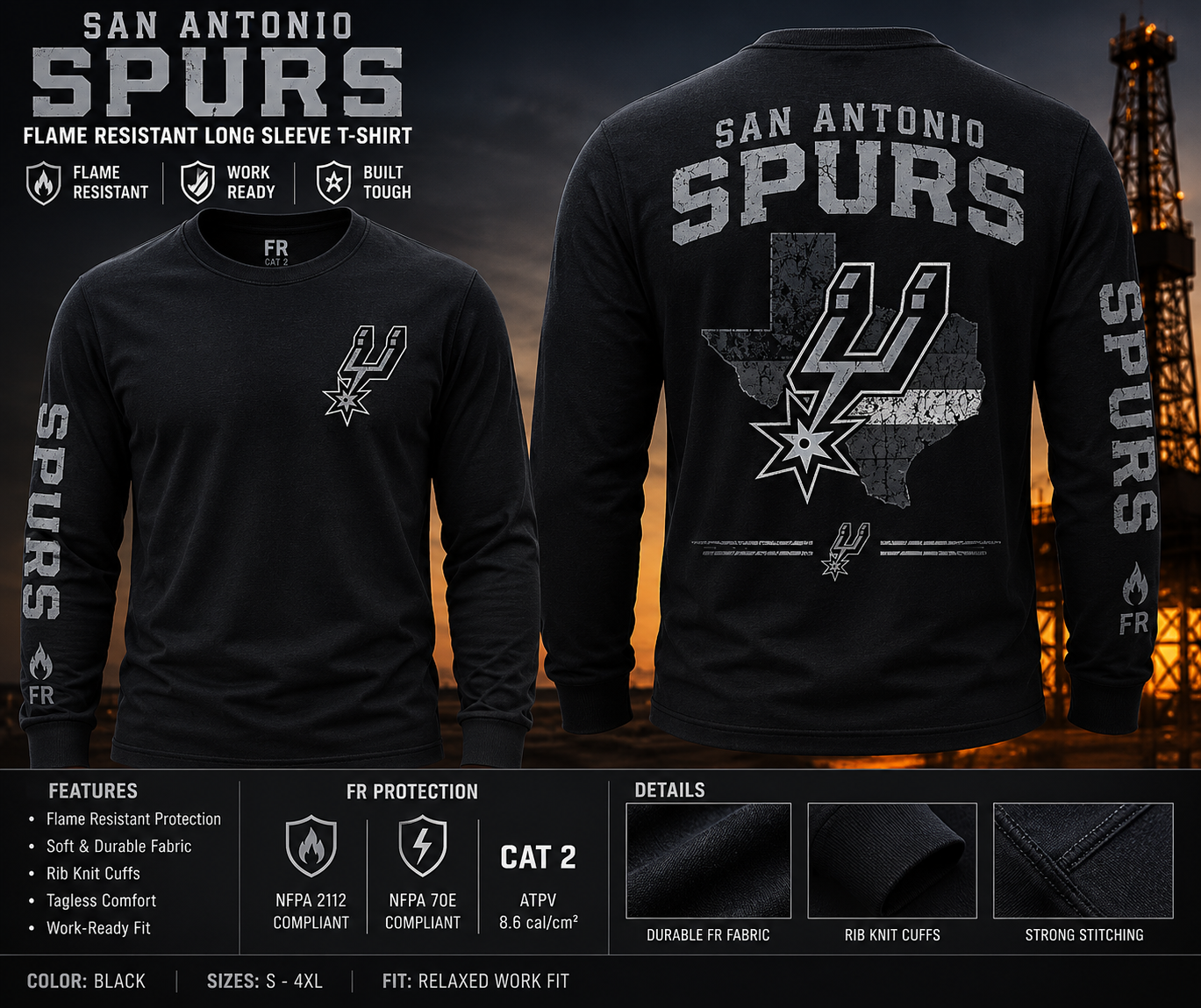 San Antonio Spurs FR Long Sleeve- CAT 2